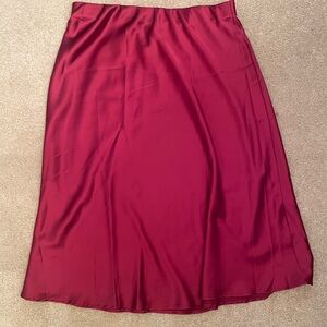 Red Midi Slip Skirt for Casual Occasions